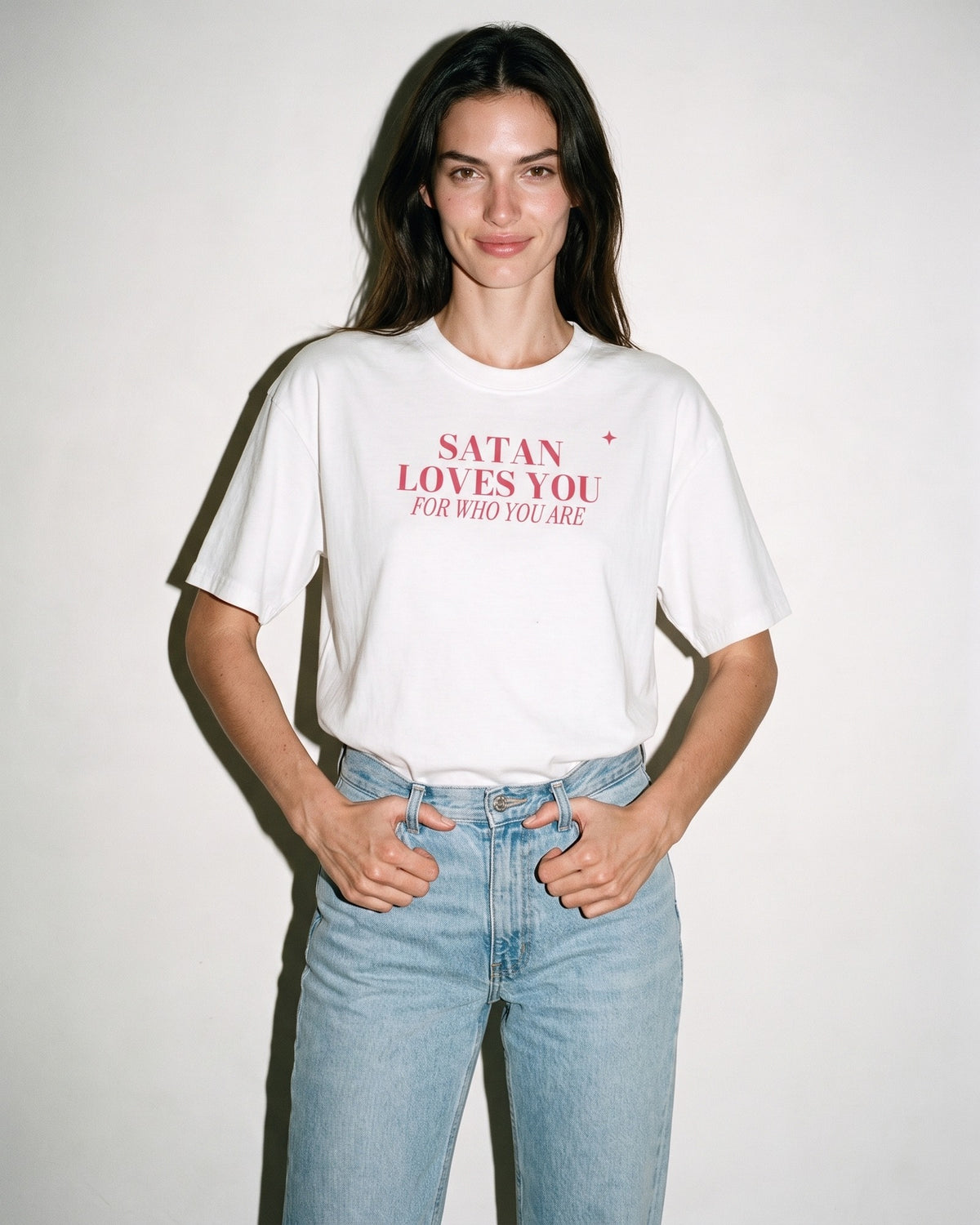 Satan Loves You For Who You Are Oversized Tee