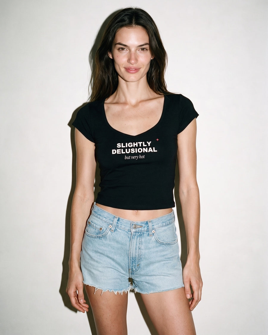 Slightly Delusional But Very Hot Baby Tee