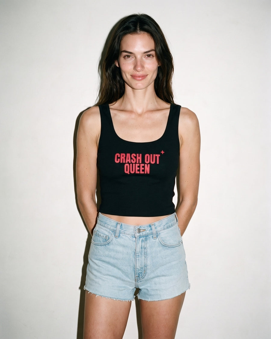 Crash Out Queen Crop Tank