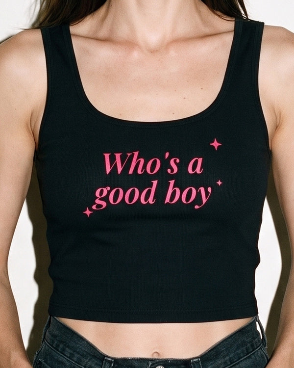 Who's A Good Boy Crop Tank