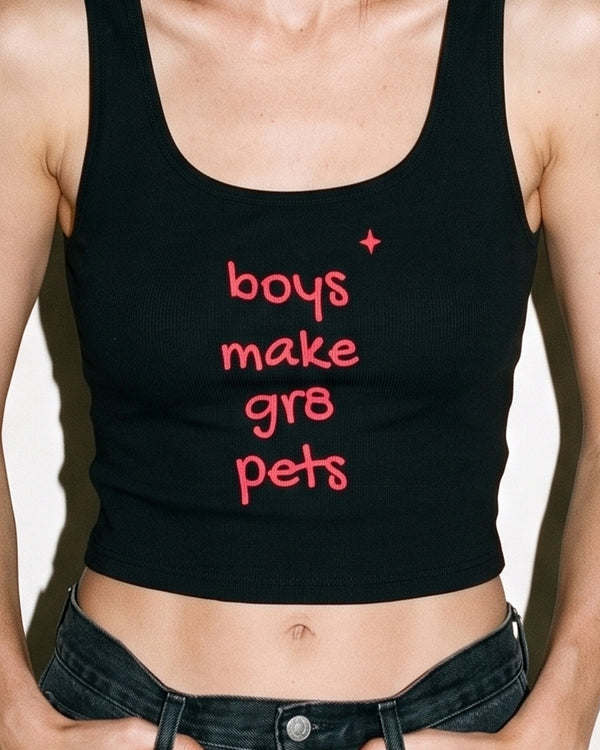 Boys Make Gr8 Pets Crop Tank