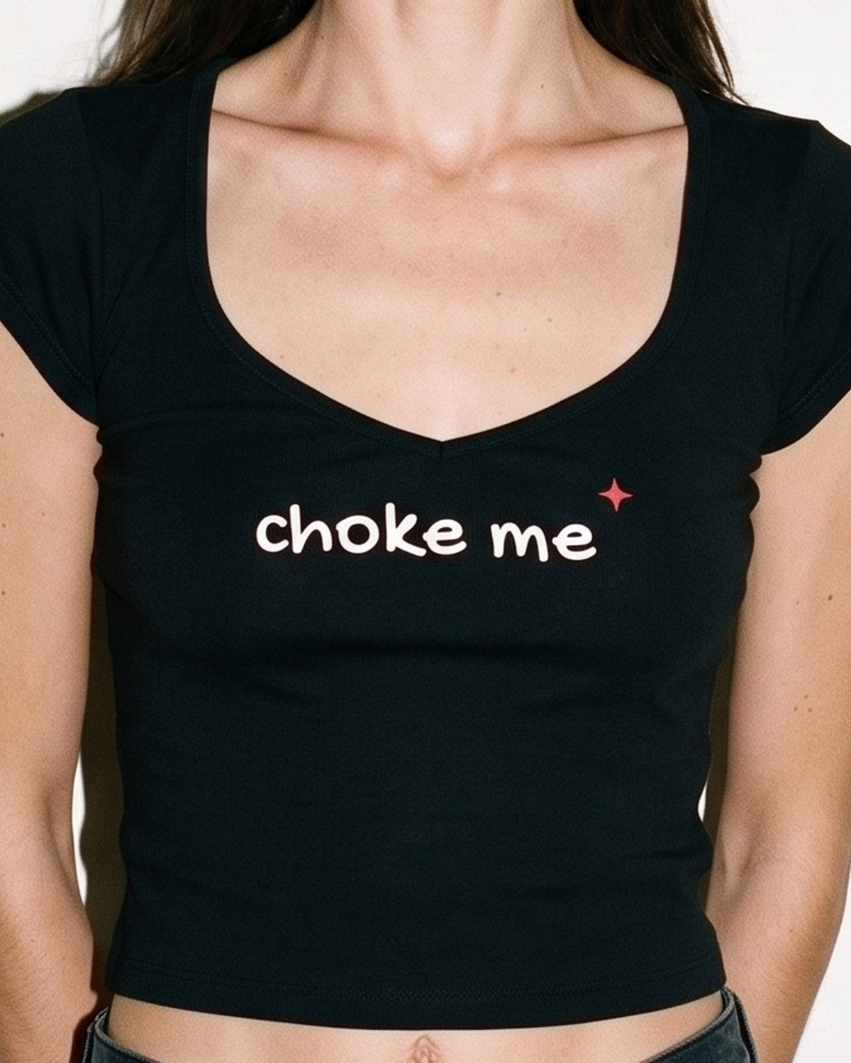 Choke Me Baby Tee, print close-up