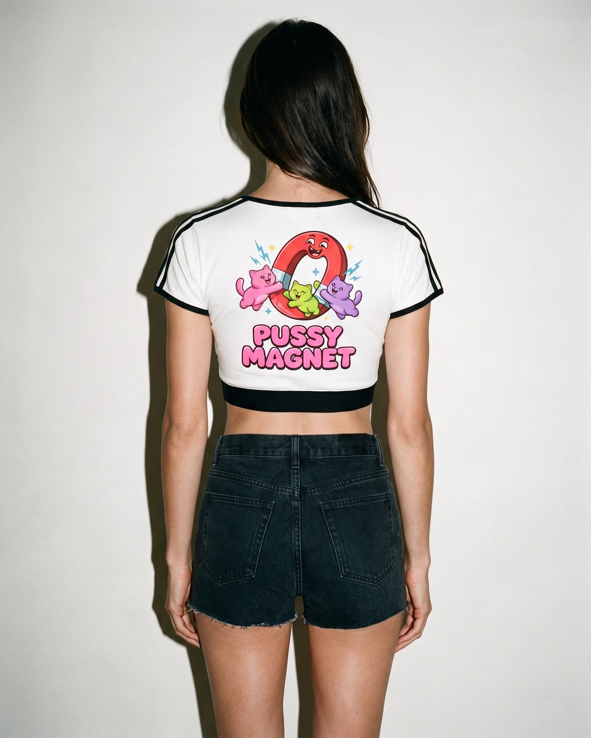Pussy Magnet Ringer Crop Tee