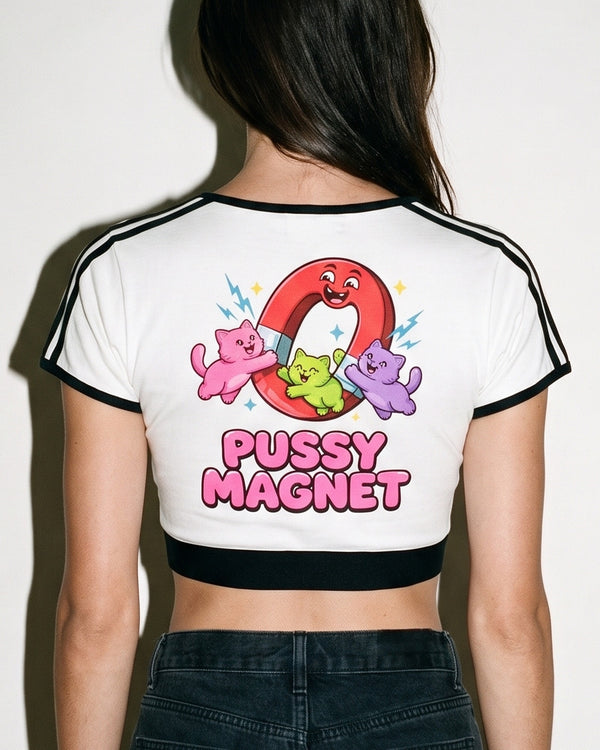 Pussy Magnet Ringer Crop Tee