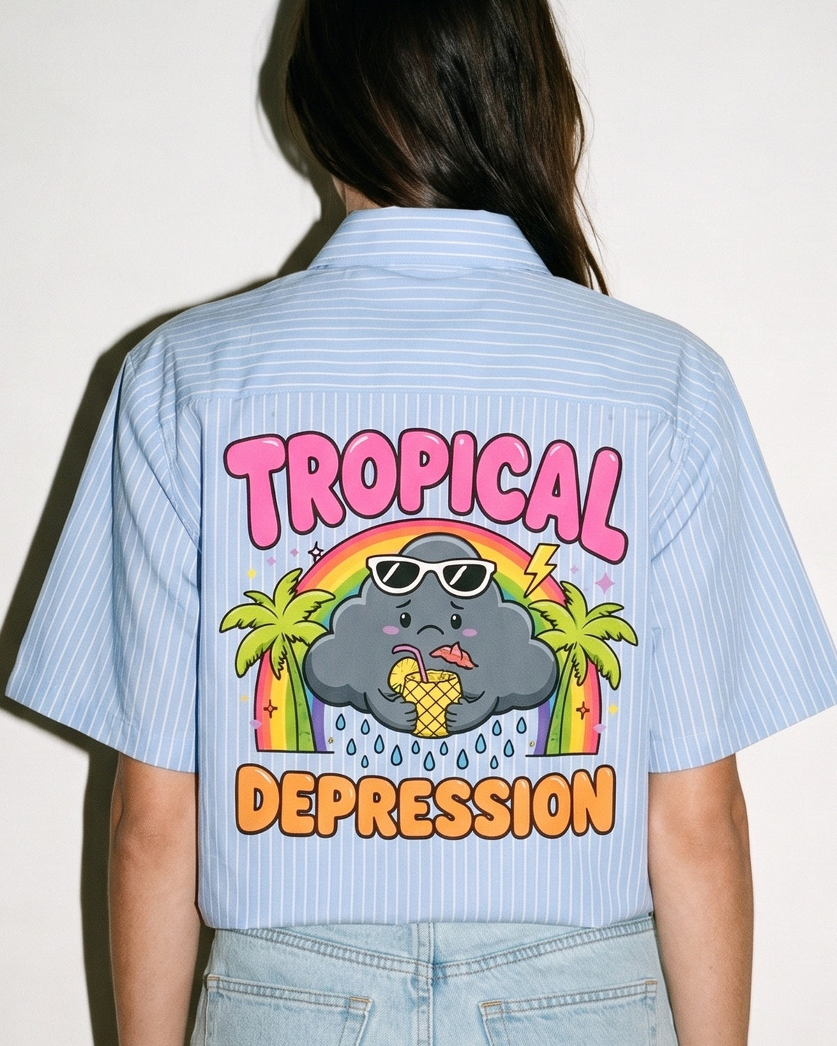 Tropical Depression Striped Shirt, print close-up