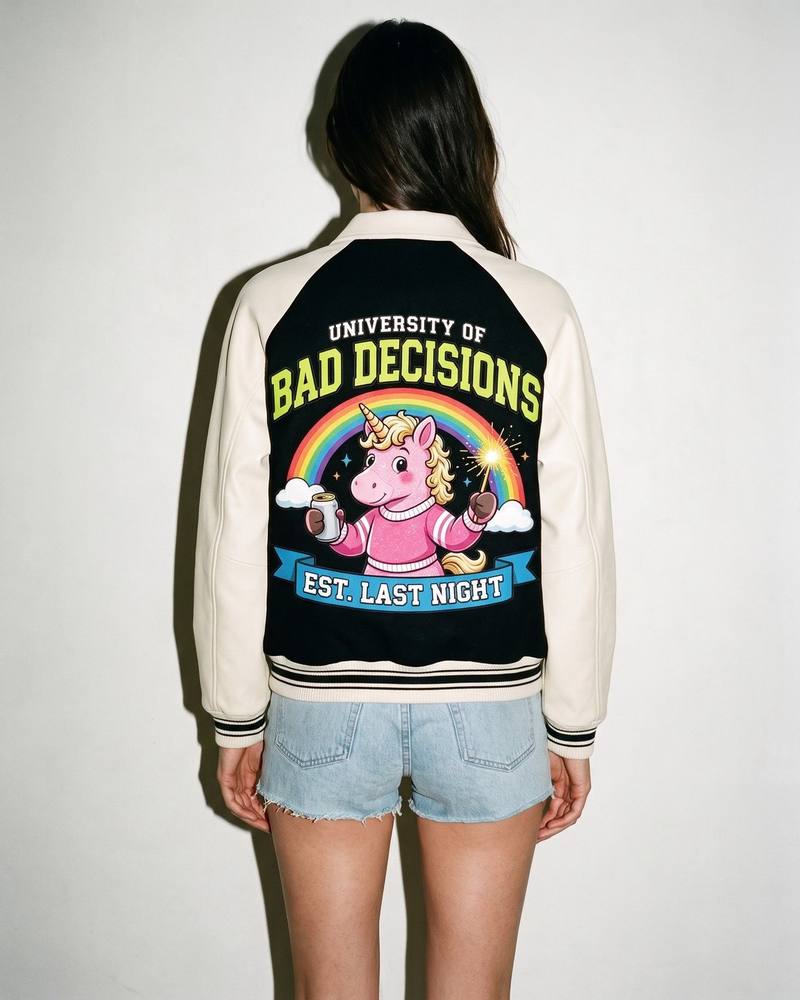 University Of Bad Decisions jacket, back